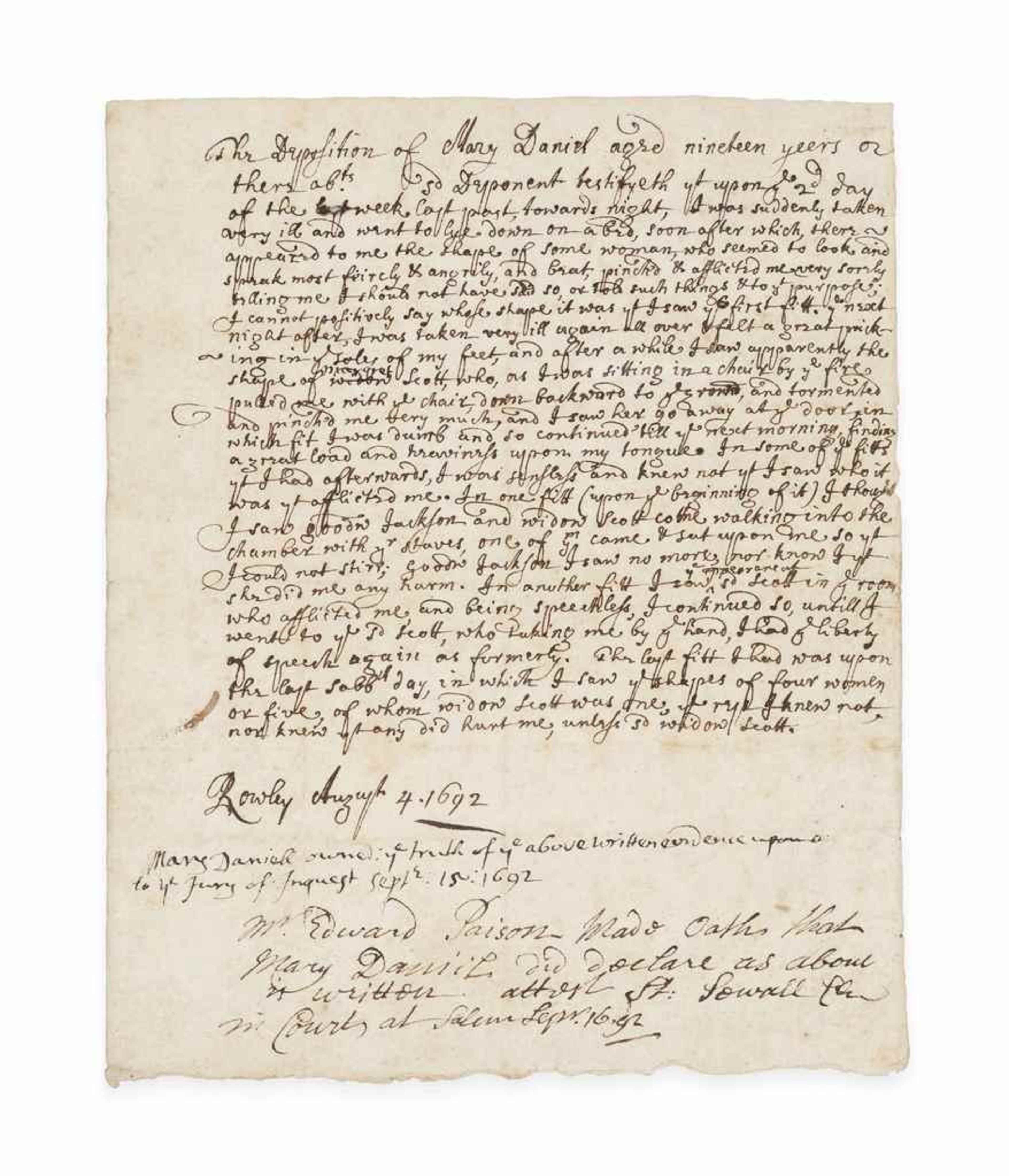 Read the Document That Condemned a Woman to Death in the Salem Witch Trials - Part 3 Read the Document That Condemned a Woman to Death in the Salem Witch Trials 3