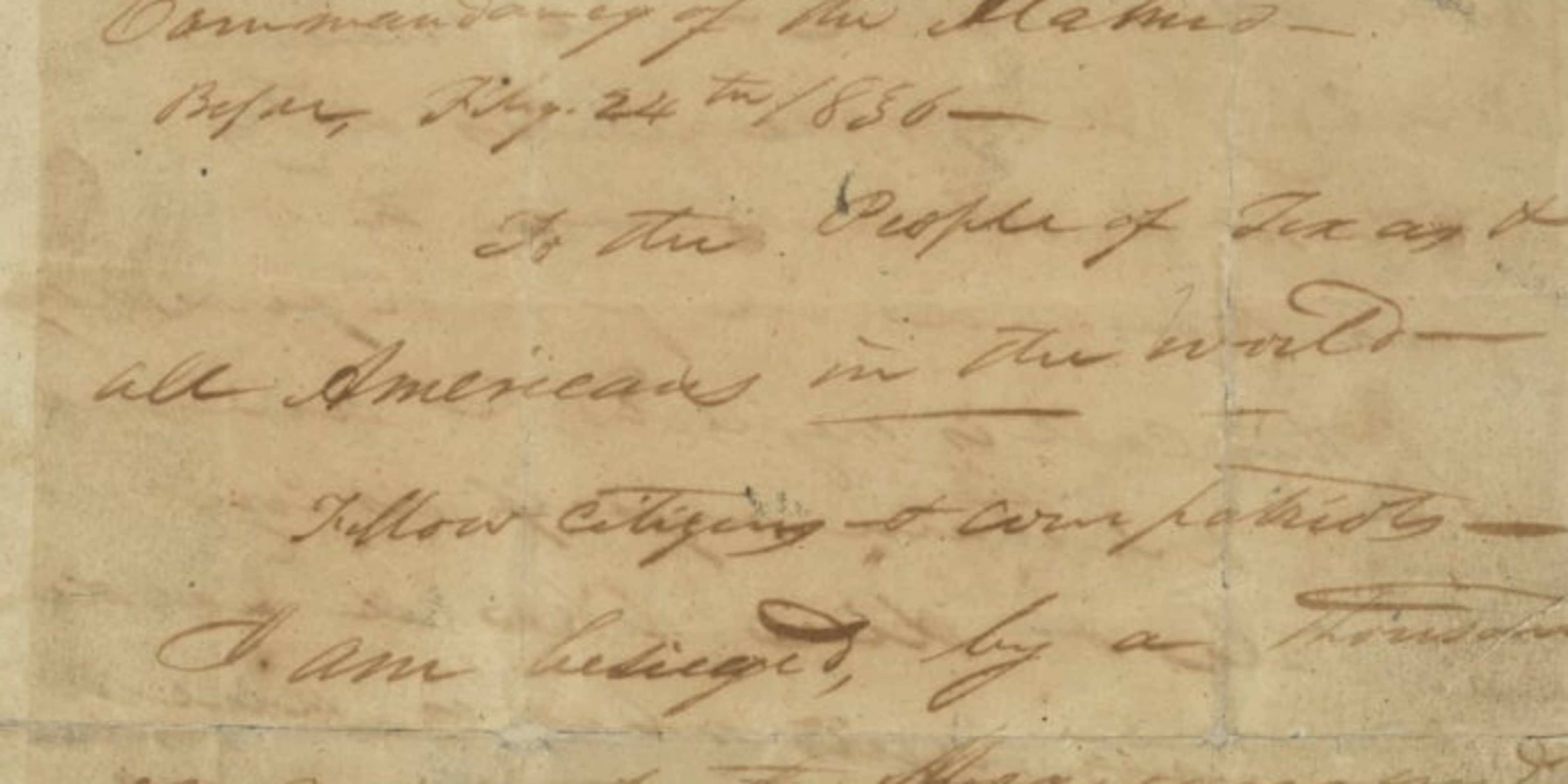 Travis Writes from the Alamo: “Victory or Death” Travis Writes from the Alamo: “Victory or Death”